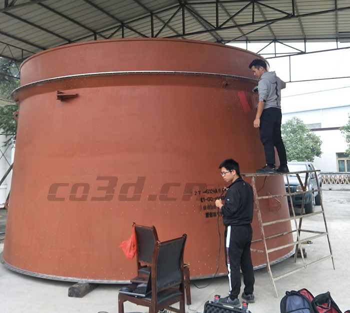 Three-dimensional scanning of large steam turbine cabin